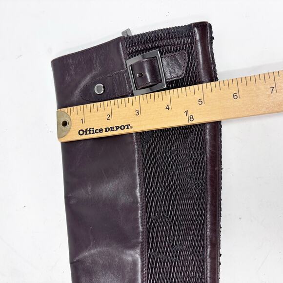 Aquatalia Knee Boots Size 7 Italian Brown 50/50 Leather Stretch Riding Boots - Picture 12 of 16